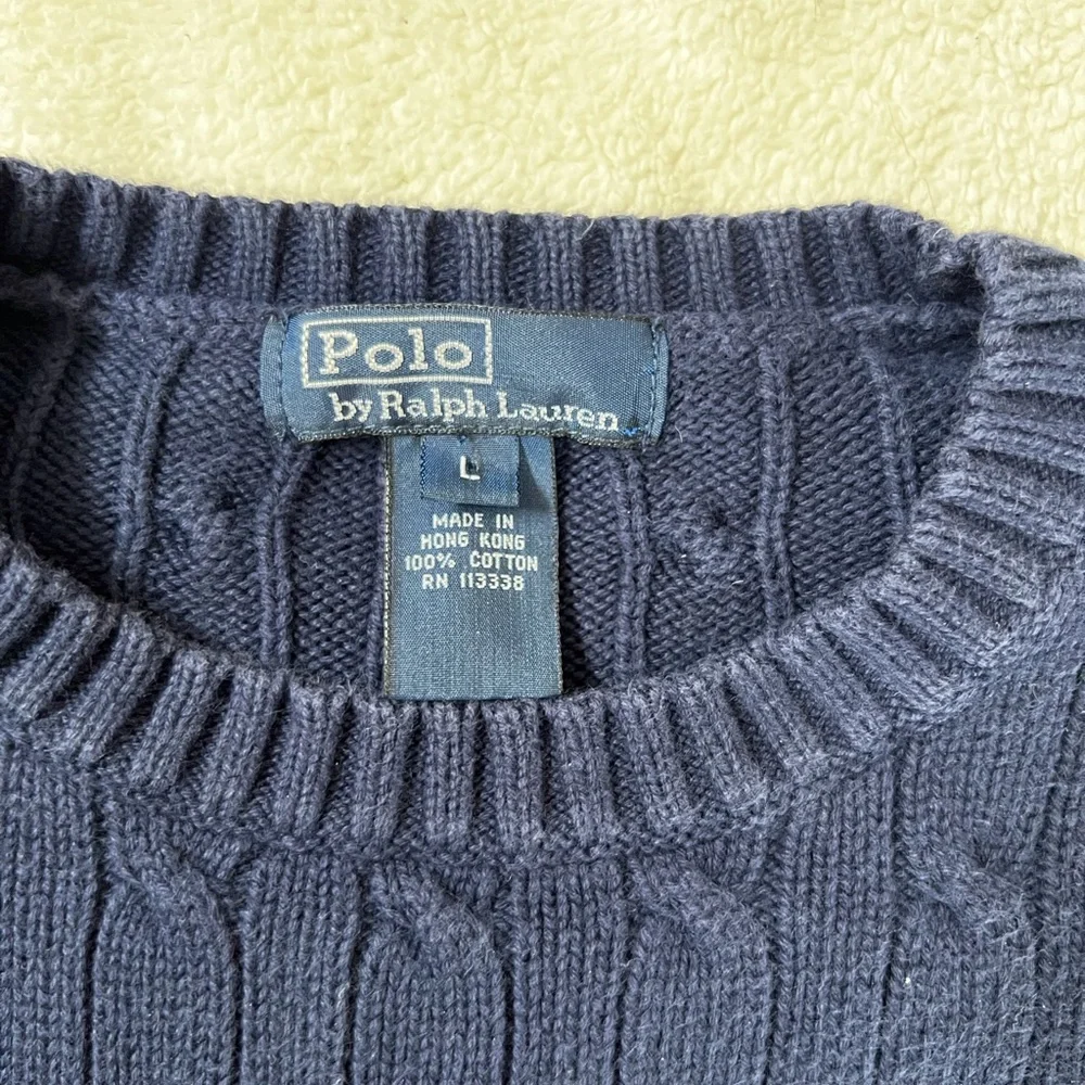 Navy blue Ralph Lauren sweater . Kids size large. Cotton.Excellent condition - Picture 3 of 4